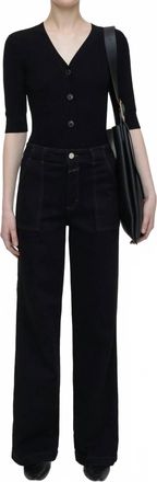 Closed Aria Denim Wide Leg Jeans In Black