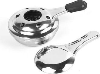 OEM Bruciatore Ad Alcool Ahlsen, Bruciatore Per Fonduta Ad Alcool, Bruciatore Ad Alcool In Gel, Acciaio Inossidabile, Grigio, 15 X 9,3 X 4,5 Cm