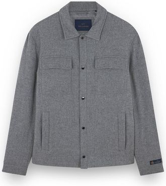 Paul & Shark Quilted wool and cashmere shacket, Man, Smoked Pearl, Size: XXL