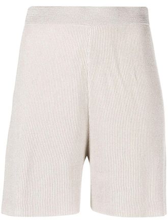 Fabiana Filippi high-waisted knitted shorts - Neutrals