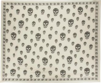 Alexander McQueen White Skull Printed Scarf