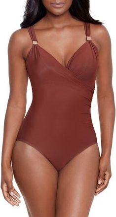 Miraclesuit Razzle Dazzle Siren One-Piece Swimsuit in Tmr at Nordstrom Rack, Size 12