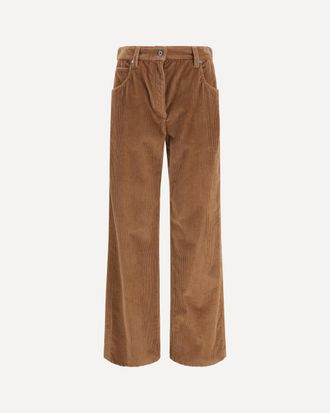 Brunello Cucinelli Pantaloni a gamba dritta in velluto Woman 42