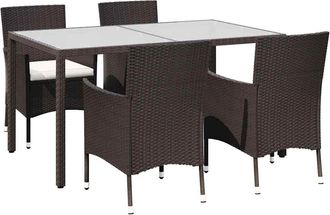 vidaXL 5 Pcs Set Dining Outdoor Con Almohada