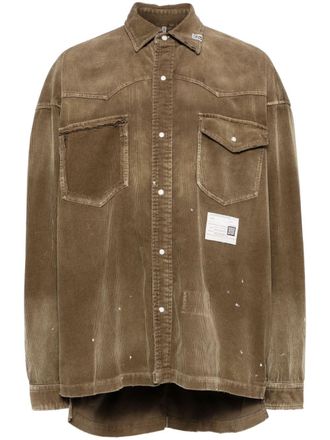 Miharayasuhiro Camicia stile vintage a coste - Marrone