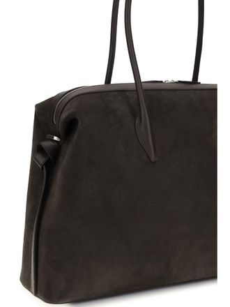 Yuzefi Womens Shoulder Duffle Bag Brioche Ganache Suede