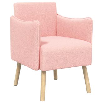 vidaXL Sill&oacute;n Decorativo Rosa Boucl&eacute; Vidaxl