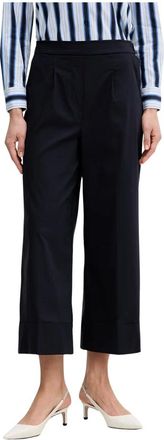 Joseph Ribkoff High-Waist Pleated Culottes - Dames - Vrijetijds broeken - Blauw - XL - Katoen - Broeken