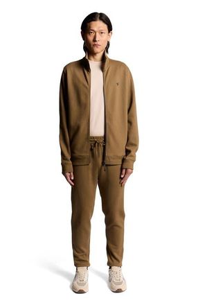 Lyle & Scott Diagonal Weave Zip Through Sweatshirt in Dusky Green at Nordstrom, Size Xx-Large