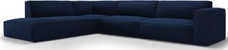 BLOOMINGLOFT 6-Sitzer Design Ecksofa Gaby Samt links