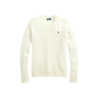 Polo Ralph Lauren Gedraaide gebreide wol-kasjmier trui - Dames - Ronde hals truien - Beige - XL - Wol - Truien & Vesten