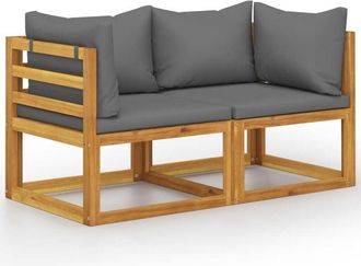vidaXL Vidaxl - 2-seater Garden Bench with Dark Grey Cushions (uk/ie/fi/no only)
