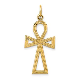 Diamond2Deal 10k Yellow Gold Ankh Cross Charm