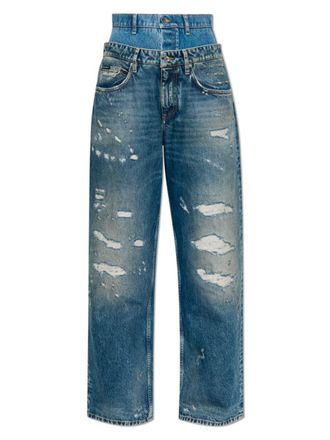 Dolce & Gabbana Double-Waist Vintage Effect Jeans