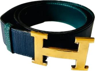 Herm&egrave;s Pre-owned Leather belts - Dames - Vintage Accessoires - Groen - ONE Size - Leer - Vintage