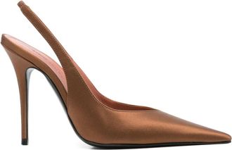 Amina Muaddi 105mm Anok slingback pumps - Brown