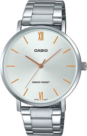 Casio Mens Silver Stainless Steel Analog Watch with Silver Dial - MTP-VT01D-7BUDF