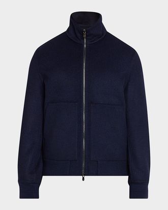 Brunello Cucinelli Men & apos;s Cashmere Textured Full-Zip Bomber Jacket