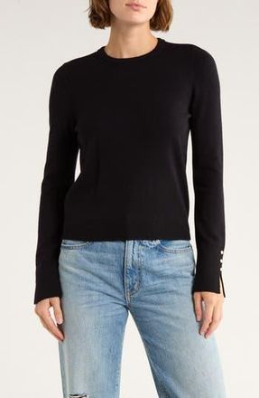 French Connection Split Cuff Crop Sweater in Black at Nordstrom Rack, Size X-Small