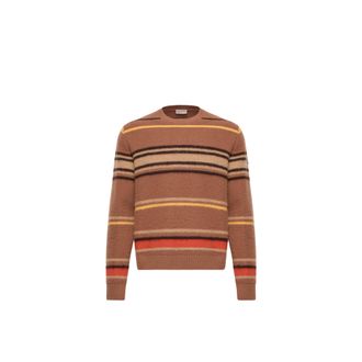 Moncler Moncler Striped Wool Sweater, Men, Brown, Size: S