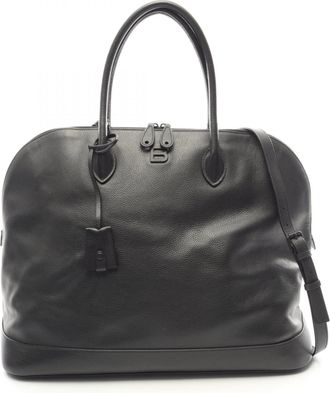 Balenciaga Black Leather Handbag Tote Bag (Pre-Owned)