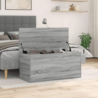 Berkfield Home Storage Box Grey Sonoma 100x42x46 cm Engineered Wood | Size: 100 x 42 x 46 cm