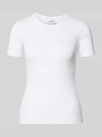 Jack & Jones T-Shirt mit geripptem Rundhalsausschnitt Modell FRANKIE in Weiss, Gr&ouml;&szlig;e XL