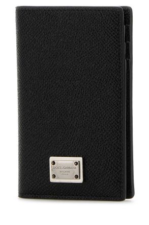 Dolce & Gabbana Mens Black Leather Card Holder Nero Portafogli Wallet