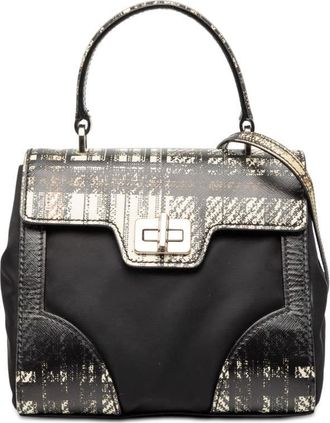 Prada Pre-owned Prada Tartan Saffiano Trimmed Tessuto Satchel 2A8KUF1B1UWTXXFC