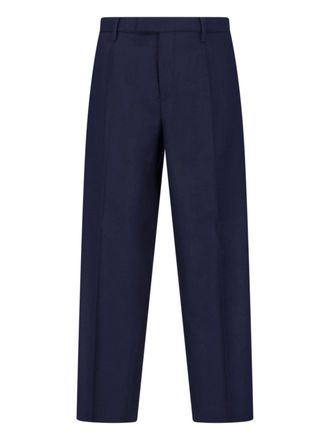 BRIGLIA 1949 Blue Marguttas High-Waisted Virgin Wool Straight-Leg Pants