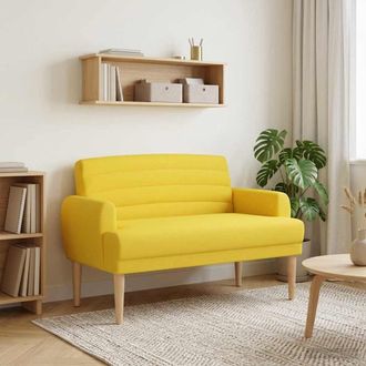 vidaXL Vidaxl Loveseat Con Bottoni Imbottiti Giallo Chiaro 116 X 67 X 80 Cm