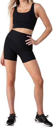 Bloch 5 Ribbed Biker Shorts In Ebony