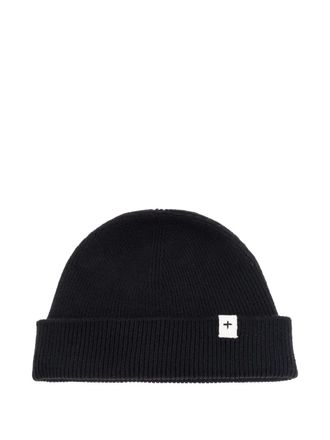 Jil Sander ribbed logo beanie hat - women - Wool - One Size - Black