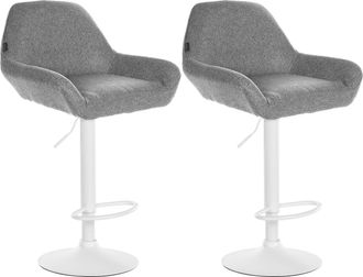 Clp Clp - Set De 2 Taburetes Braga En Tela Gris Blanco