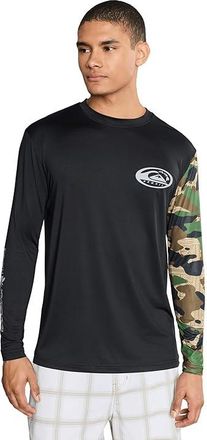 Quiksilver Hi Everyday Long Sleeve Surf T-Shirts Mens Swimwear Camo : 2XL, Elastane/Polyester