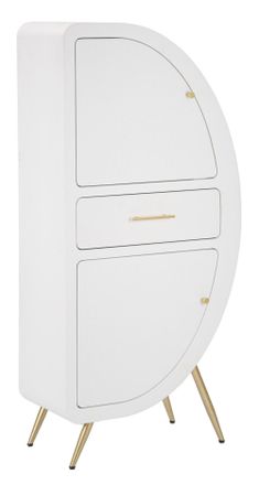 Mauro Ferretti Mueble con 2 puertas de madera blanca 60x32x133 cm