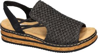 Rieker Schoenen, Dames, Zwart, 38 EU, Plateau Sandal 62941-00