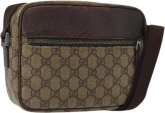 Gucci Pre-owned Cross Body Bags, female, Beige, Size: ONE SIZE Pre-owned Vintage GG Canvas Shoulder Bag