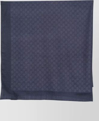 Gucci wool silk embroidered scarf