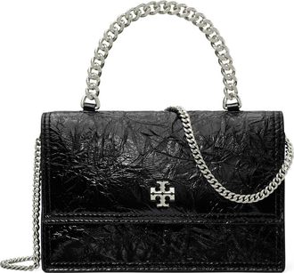 Tory Burch Kira Distressed Mini Top Handle Wallet on a Chain in Black at Nordstrom