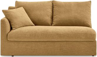 Castlery Agnes Slipcover Storage Loveseat, Brown, Left Arm, Multifunctional Style, Storage Space