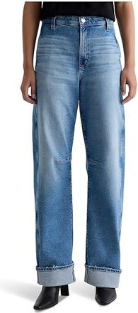 AG - Adriano Goldschmied Mercer High Rise Cuffed Barrel Jean Extended Womens Jeans Route 49 : 25 32, Cotton/Denim/Elastane