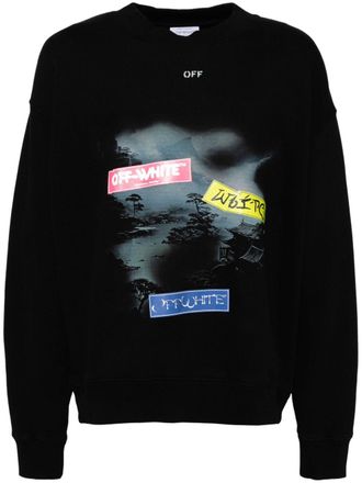 Off-white type sticker skate sweatshirt - men - Cotton - L - Black