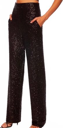 Susana Monaco Womens Sequin Wide Leg Pant In Black
