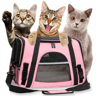 OEM Transport&iacute;n Para Gatos Y Perros Grandes, Bolsa R&iacute;gida Con Cama Suave, 43 X 25 X 28 Cm