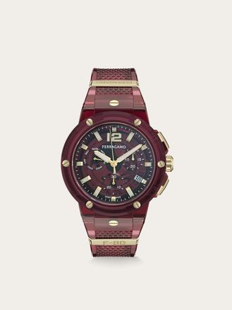 Ferragamo Men F-80 Translucent Watch Red