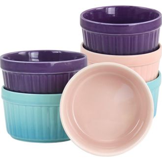 Crock-pot Thornburg 6 Piece 12 Ounce Round Stoneware Ramekin Set in Pastel in Blue at Nordstrom