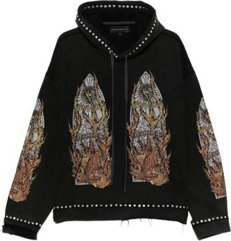 Who Decides War by Ev Bravado Felpa con stampa grafica - Nero