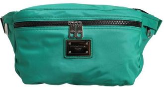 Dolce & Gabbana Dolce & Gabbana Green Logo Plaque Nylon Waist Fanny Pack Mens Borse Mens Bag