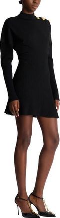 Balmain Flared knit short dress in Black at Nordstrom, Size 34 Eu